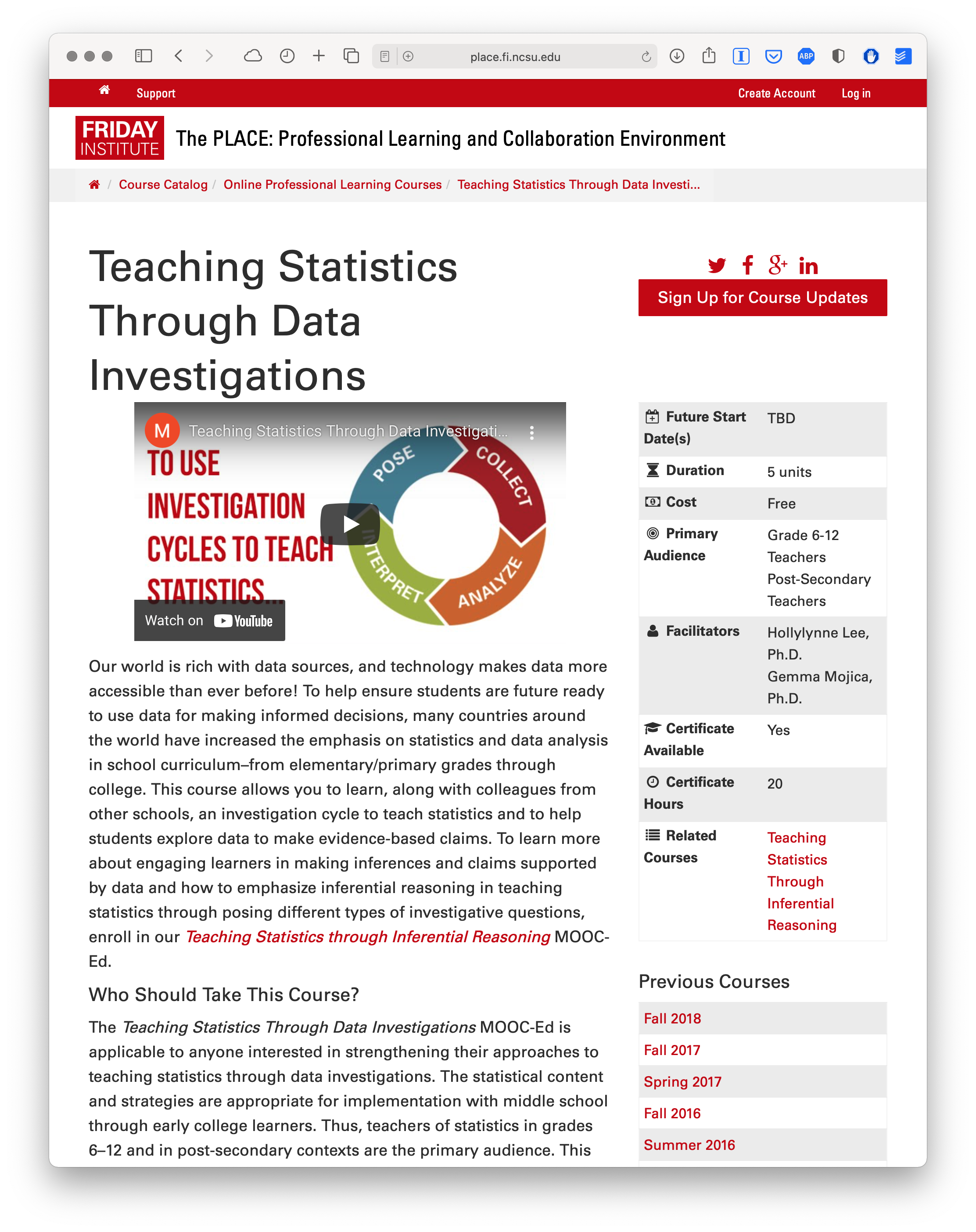 Teaching Statistics Through Data Investigations MOOC-Ed